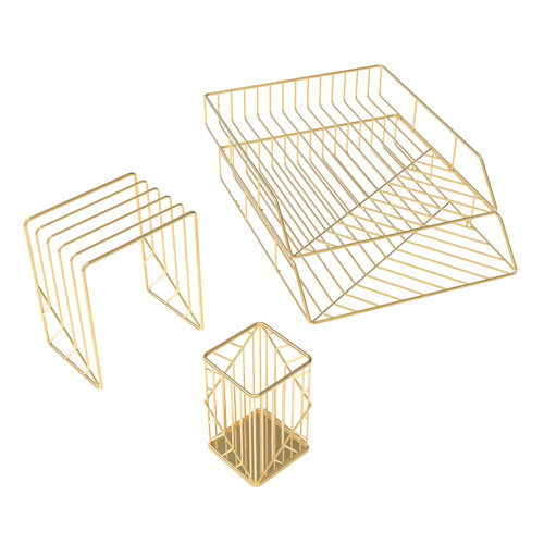 Mercer41 Studdard Metal Stackable Desk Organizer Set & Reviews Wayfair